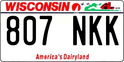 WI license plate 807NKK