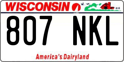 WI license plate 807NKL