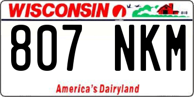 WI license plate 807NKM