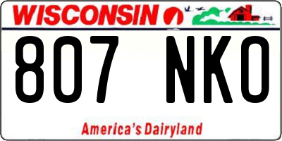 WI license plate 807NKO