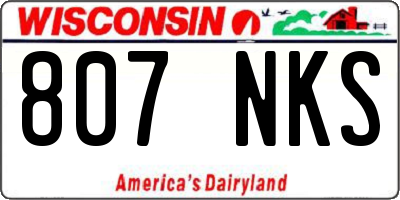 WI license plate 807NKS