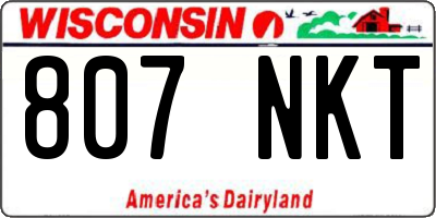 WI license plate 807NKT