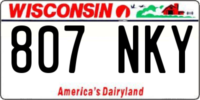 WI license plate 807NKY