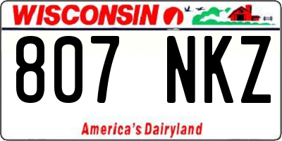 WI license plate 807NKZ
