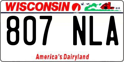 WI license plate 807NLA