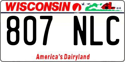 WI license plate 807NLC
