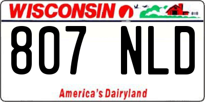 WI license plate 807NLD