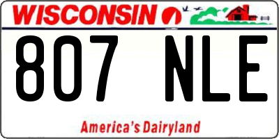 WI license plate 807NLE