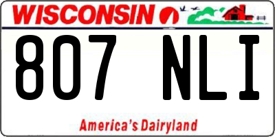 WI license plate 807NLI