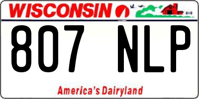 WI license plate 807NLP