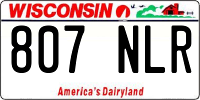 WI license plate 807NLR