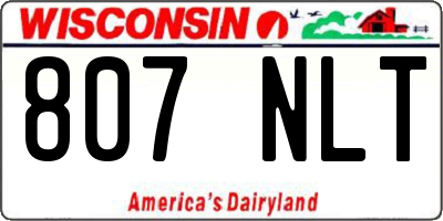 WI license plate 807NLT
