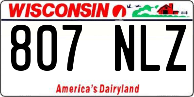 WI license plate 807NLZ