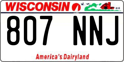 WI license plate 807NNJ