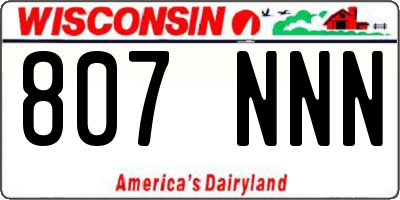 WI license plate 807NNN