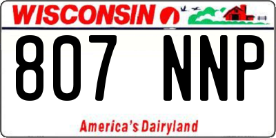 WI license plate 807NNP