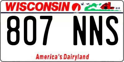 WI license plate 807NNS