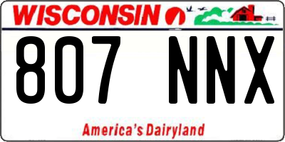 WI license plate 807NNX