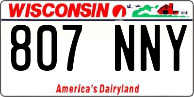 WI license plate 807NNY