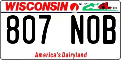 WI license plate 807NOB