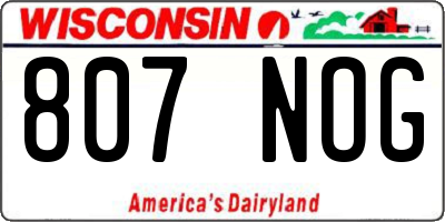 WI license plate 807NOG