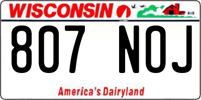 WI license plate 807NOJ