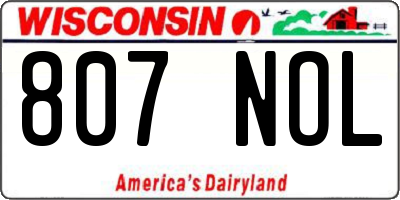 WI license plate 807NOL