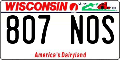WI license plate 807NOS