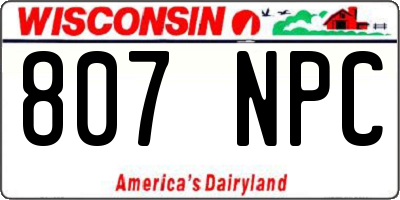 WI license plate 807NPC