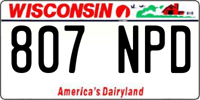 WI license plate 807NPD