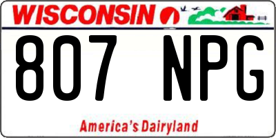 WI license plate 807NPG