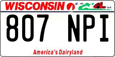 WI license plate 807NPI