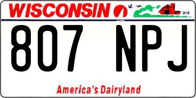 WI license plate 807NPJ