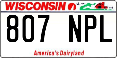 WI license plate 807NPL