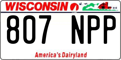 WI license plate 807NPP