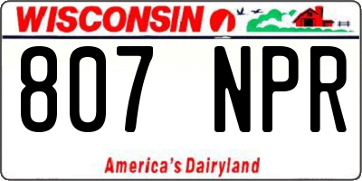 WI license plate 807NPR