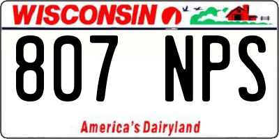 WI license plate 807NPS