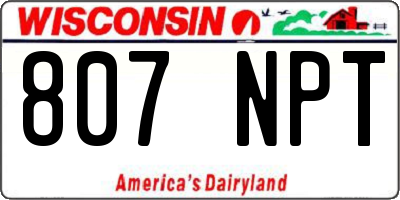 WI license plate 807NPT