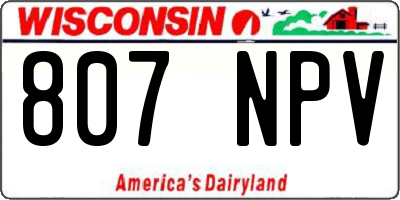 WI license plate 807NPV