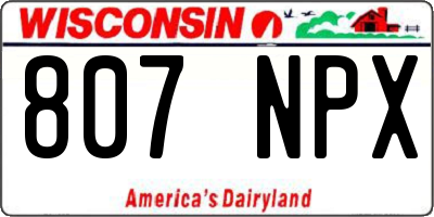 WI license plate 807NPX