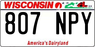 WI license plate 807NPY