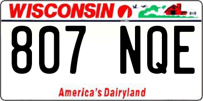 WI license plate 807NQE