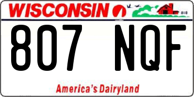 WI license plate 807NQF