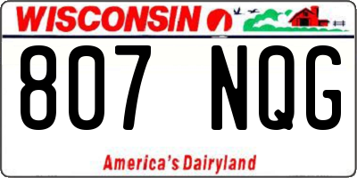 WI license plate 807NQG