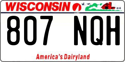 WI license plate 807NQH