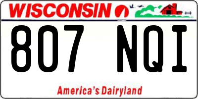 WI license plate 807NQI
