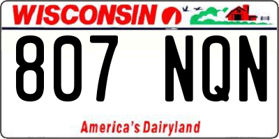 WI license plate 807NQN