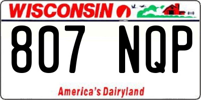 WI license plate 807NQP