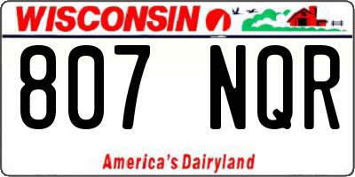 WI license plate 807NQR