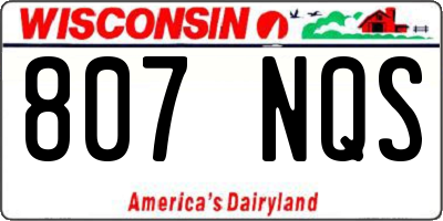 WI license plate 807NQS